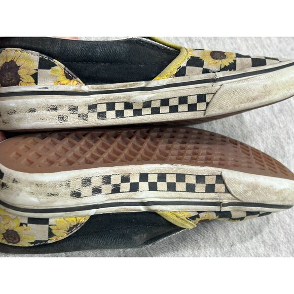 Vans Sunflower Slip-on Shoes Kids Size 2.5 Round Toe Causal Black - Picture 6 of 7